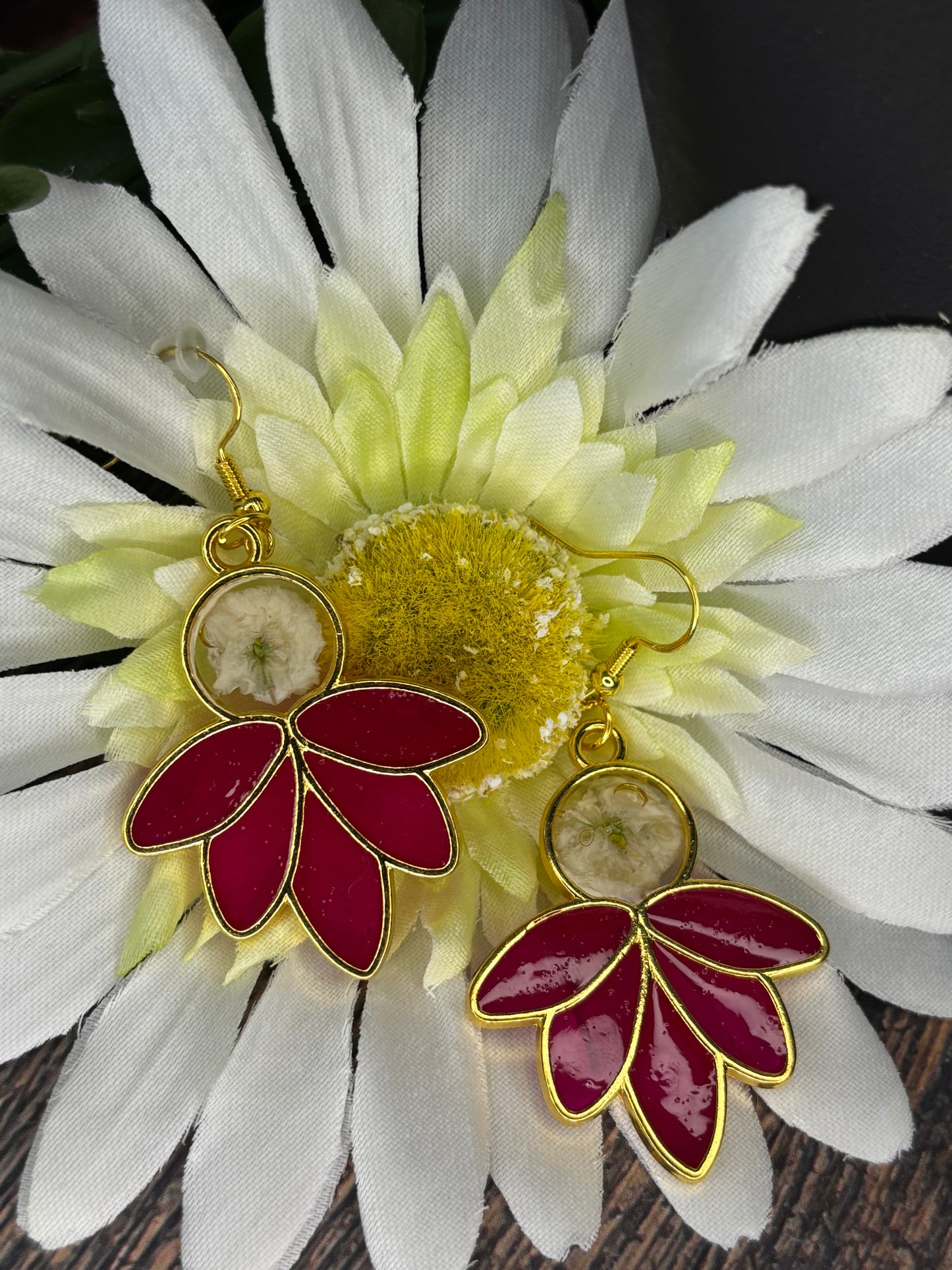 Pink Lotus Earrings