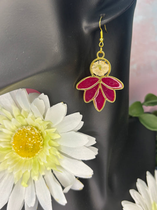 Pink Lotus Earrings