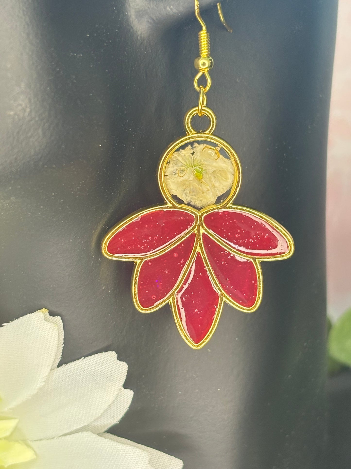 Pink Lotus Earrings